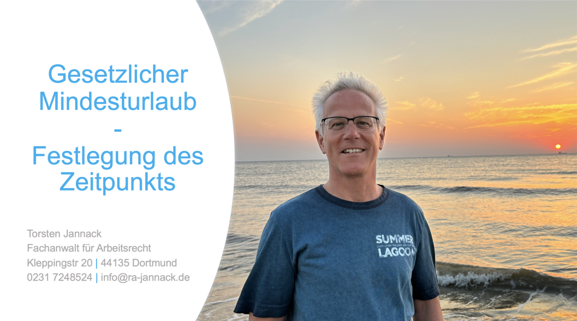 gesetzlicher Mindesturlaub - Festlegung des Zeitpunkts